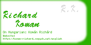 richard koman business card